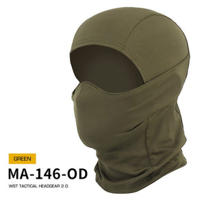 Balaclava with rubber protective mask WST 2.0 - Green