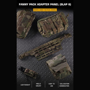 WST Fanny Pack Molle Adapter Panel , Large (6 Rows) - Black