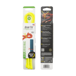 GEAR TIE(R) REUSABLE RUBBER TWIST TIE(TM) (2pcs), Yellow NEON - length 18"